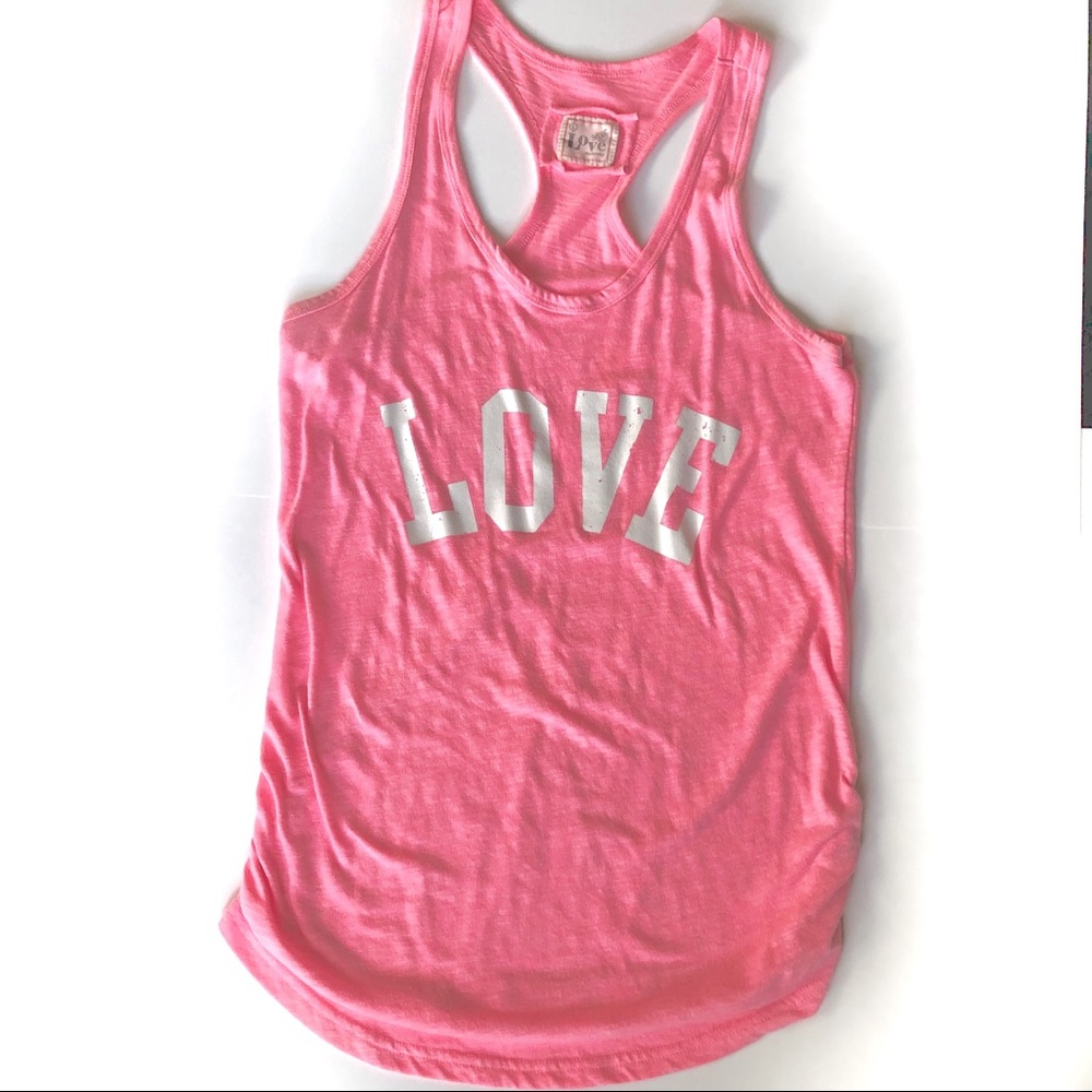 5/$25 LOVE maternity racer back tank size L